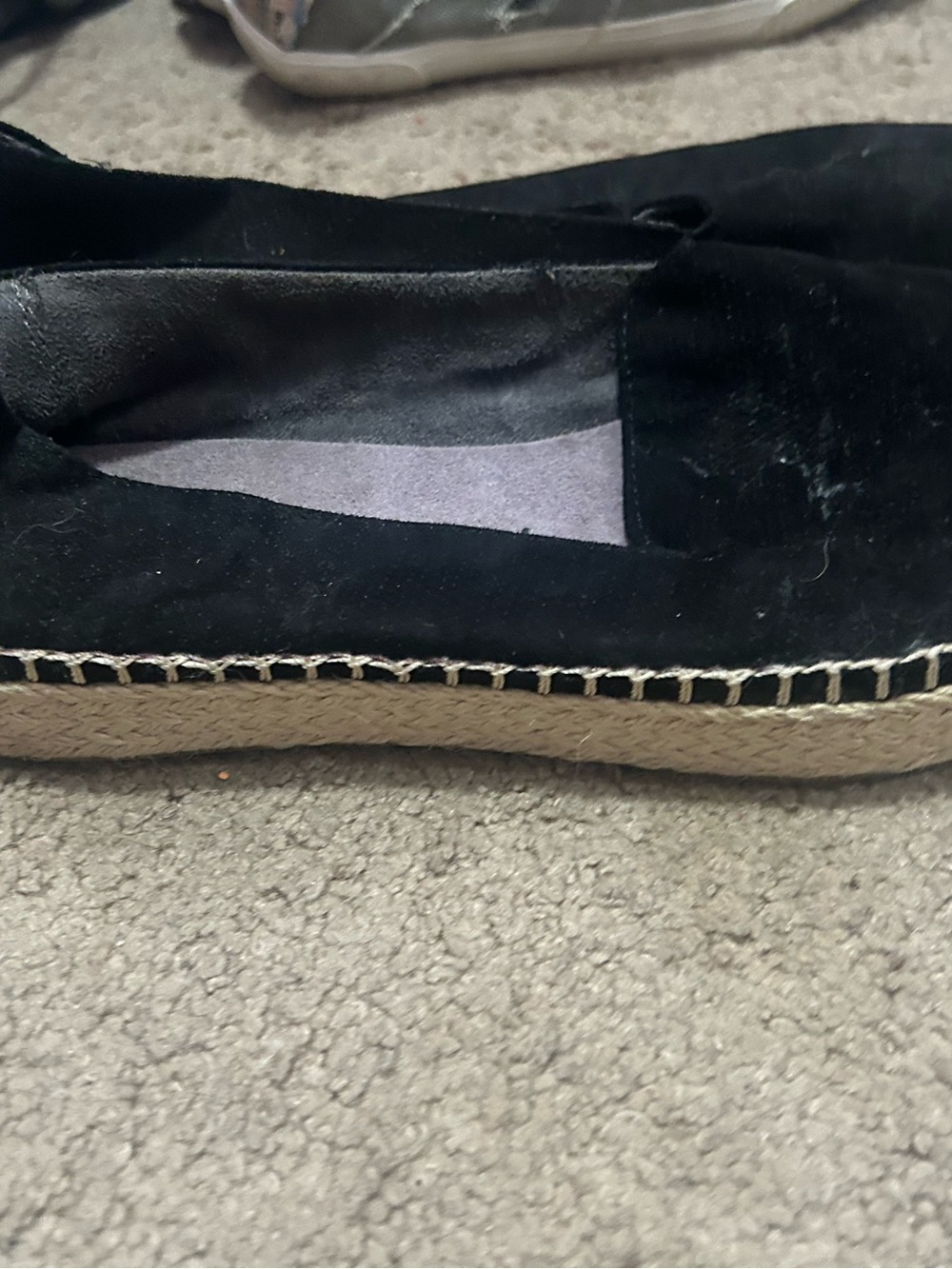Dr. Scholl's Black Suede Espadrille Slip-On Flats
